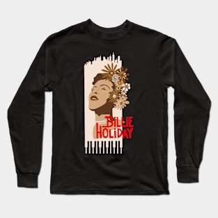 Soulful Serenade: Billie Holiday Tribute Design Long Sleeve T-Shirt